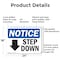 Signmission Step Down (Down Arrow), 24 in W x Rectangle, Aluminum OS-2PACK-NS-A-1824-L-18457 - alternate 3